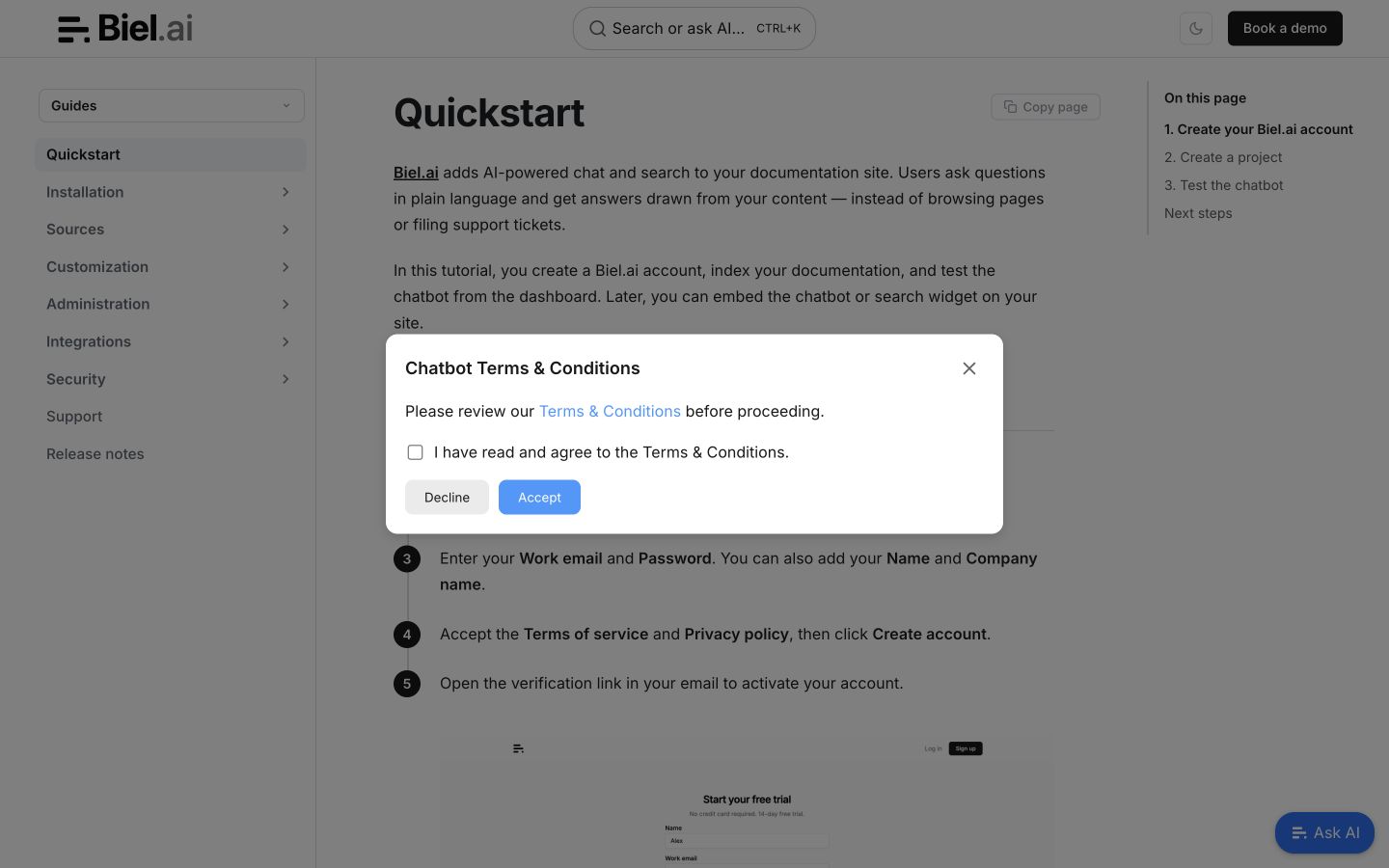 Assistant widget for docs