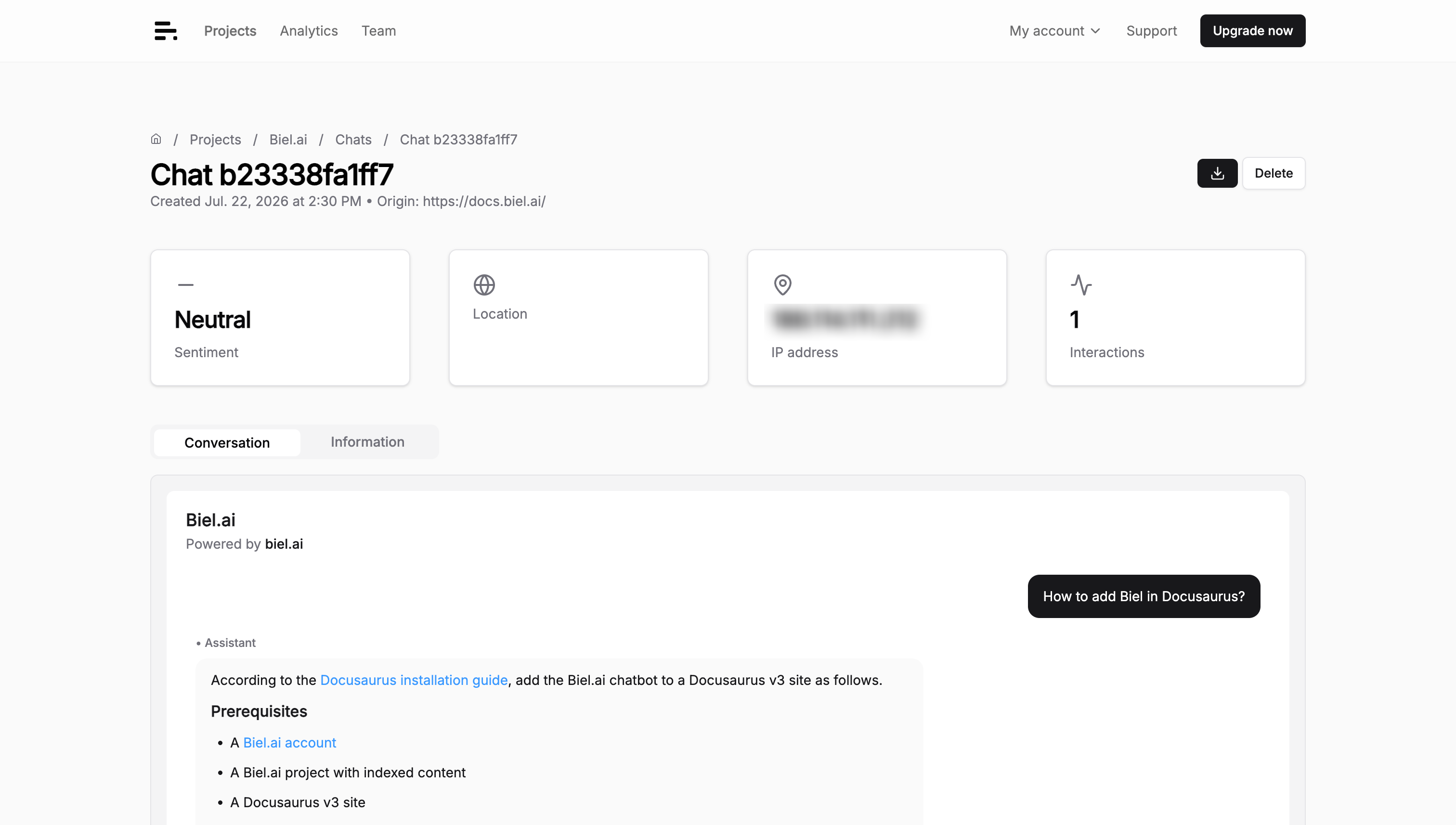 Chat details