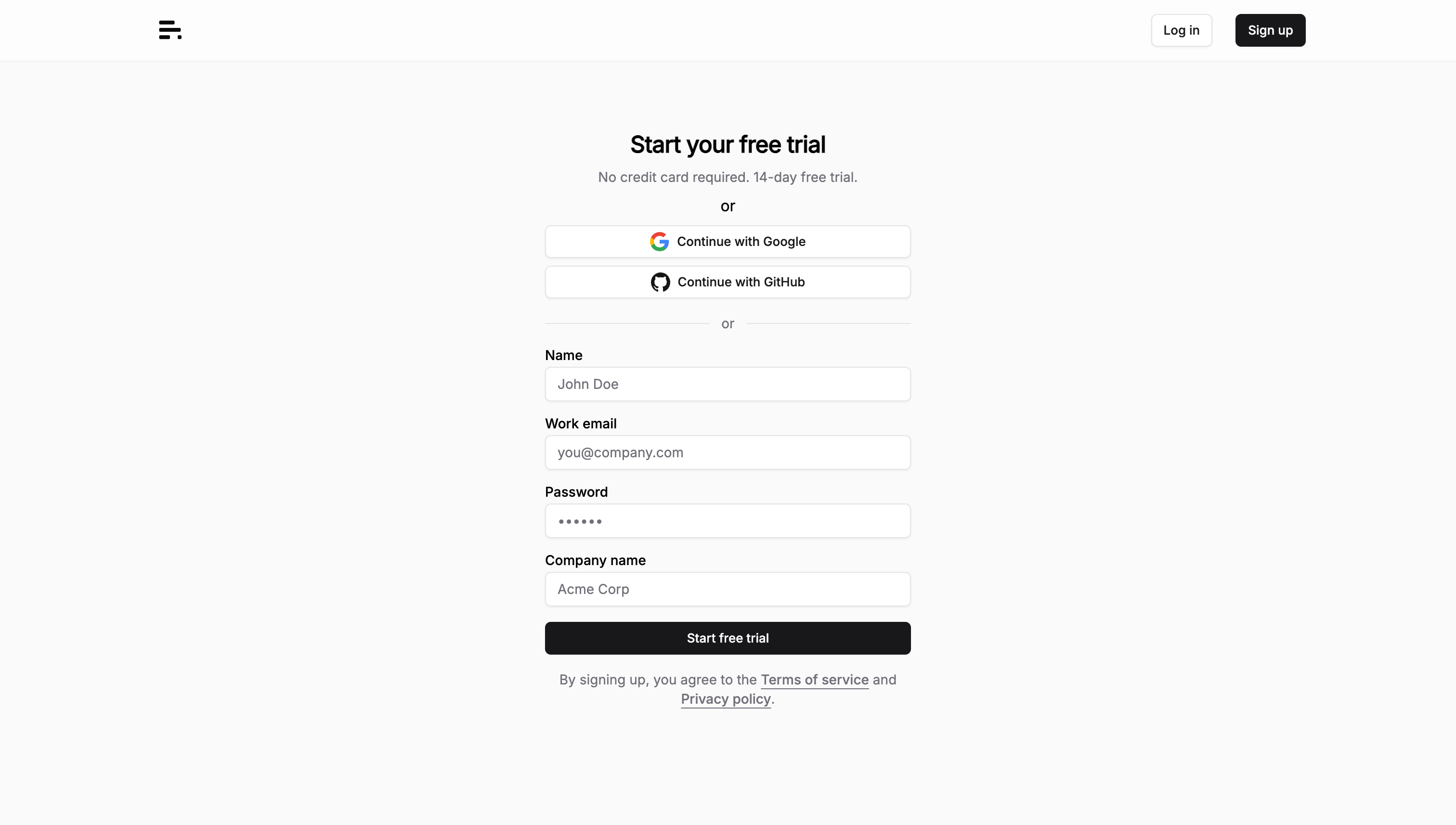 Create account
