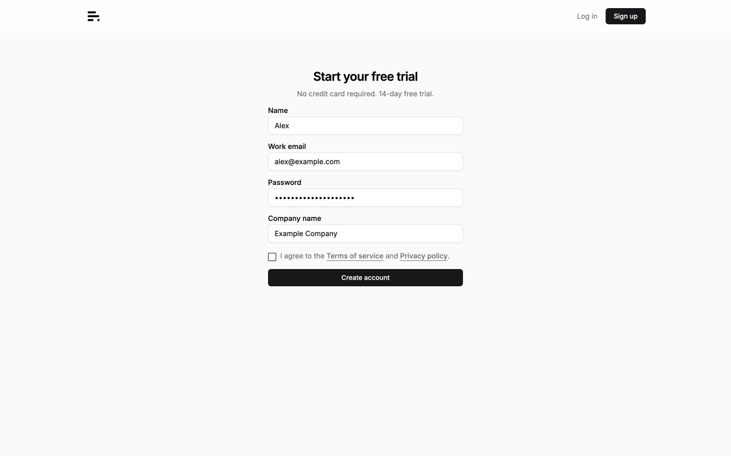 Create account