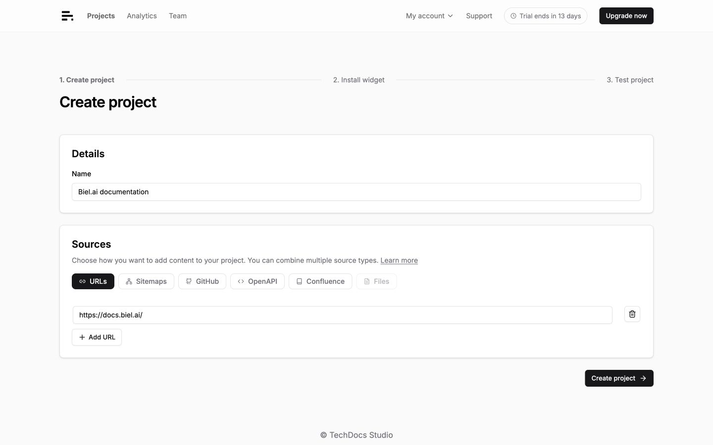 Create project