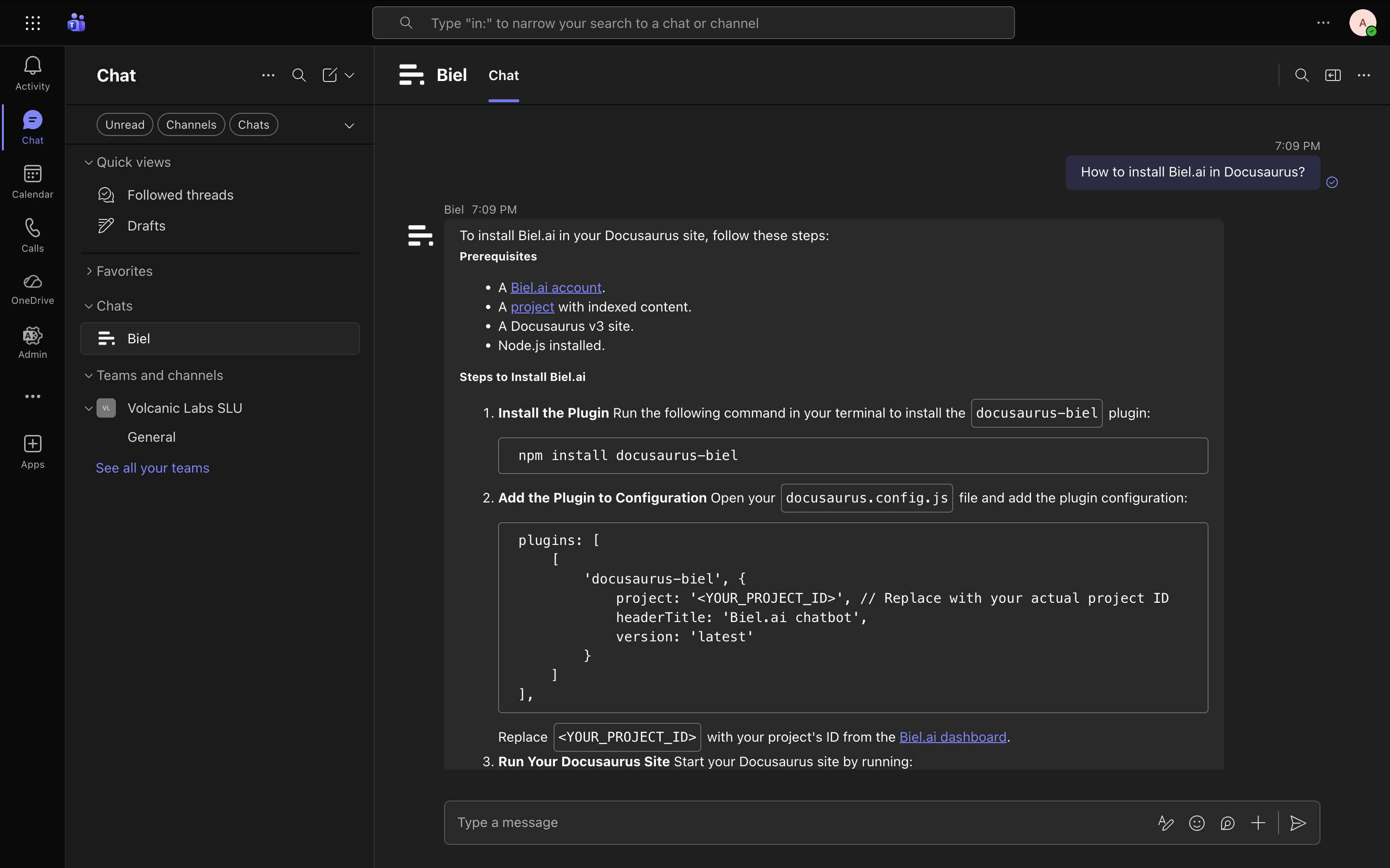 Microsoft Teams Integration