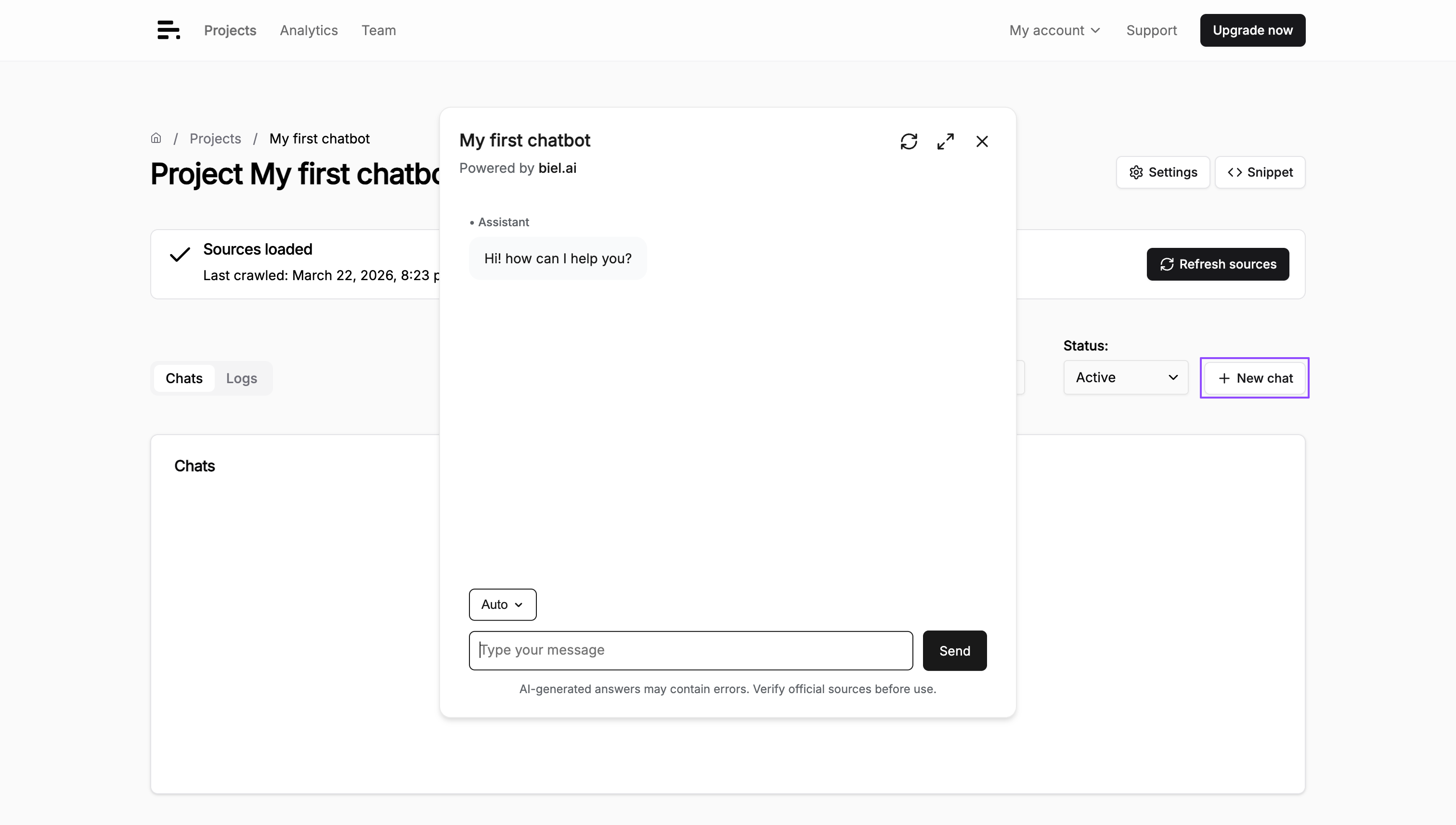 My first chat