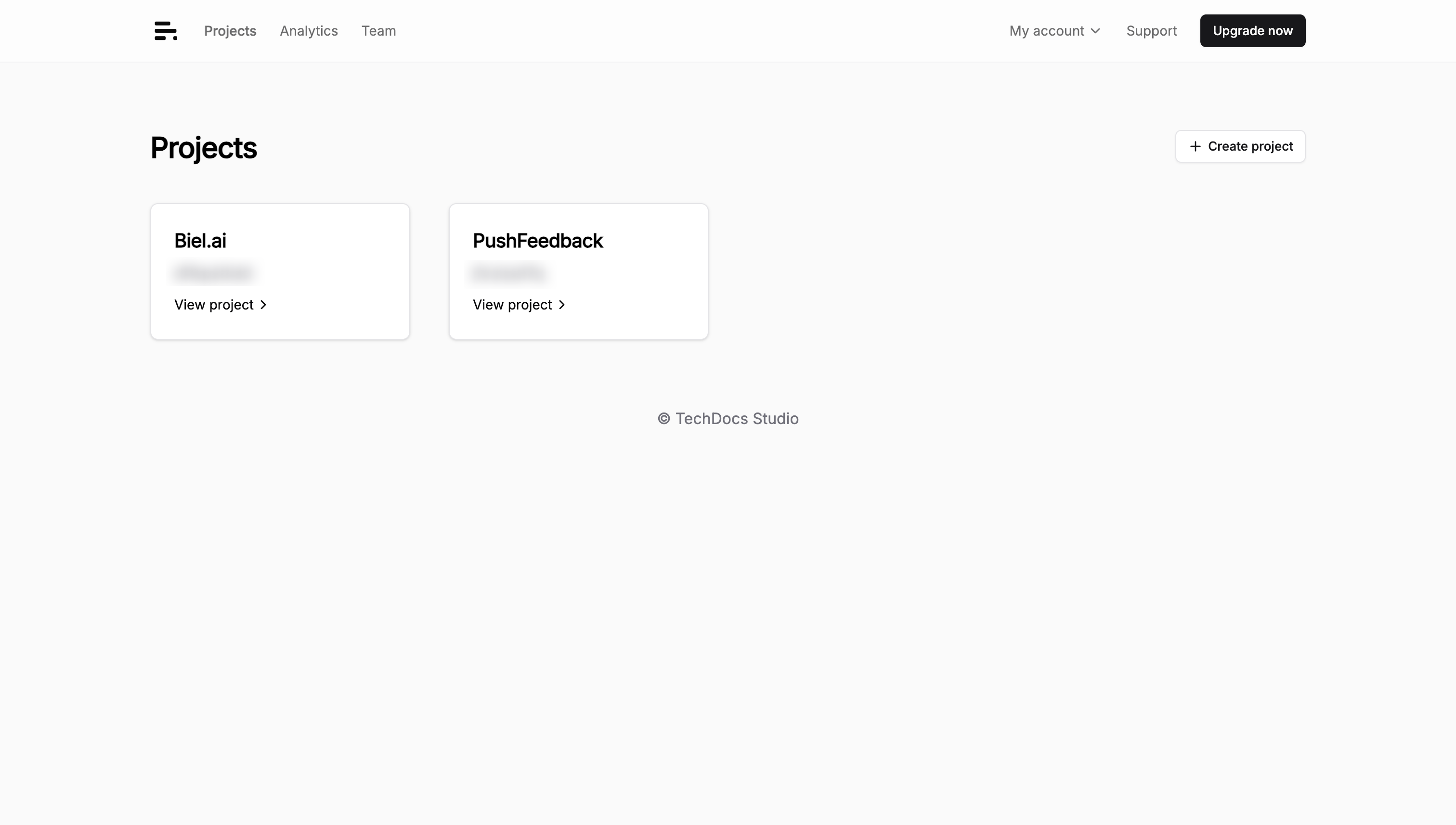 Projects list