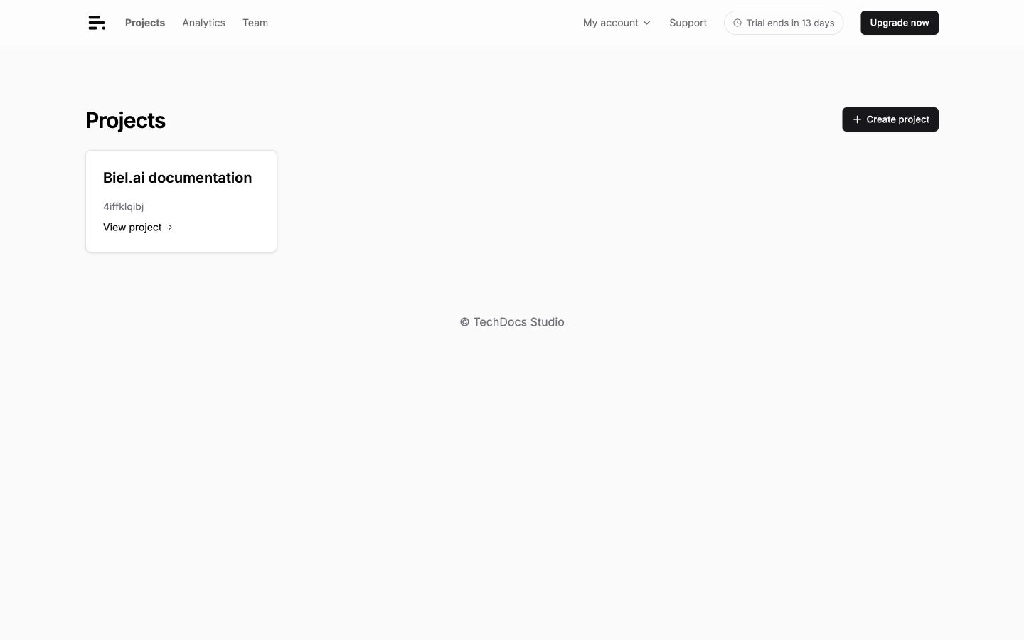 Projects list