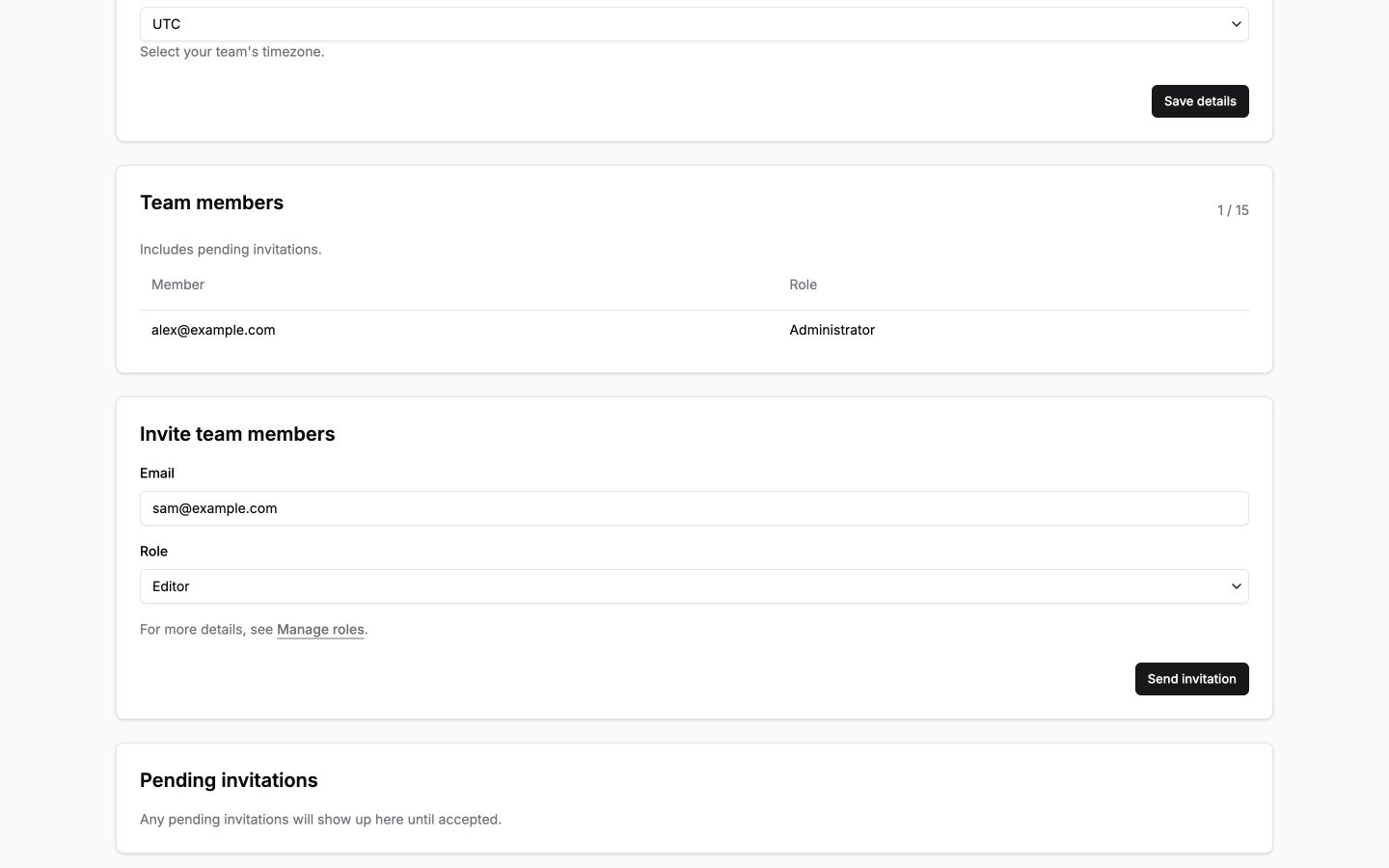 Manage roles