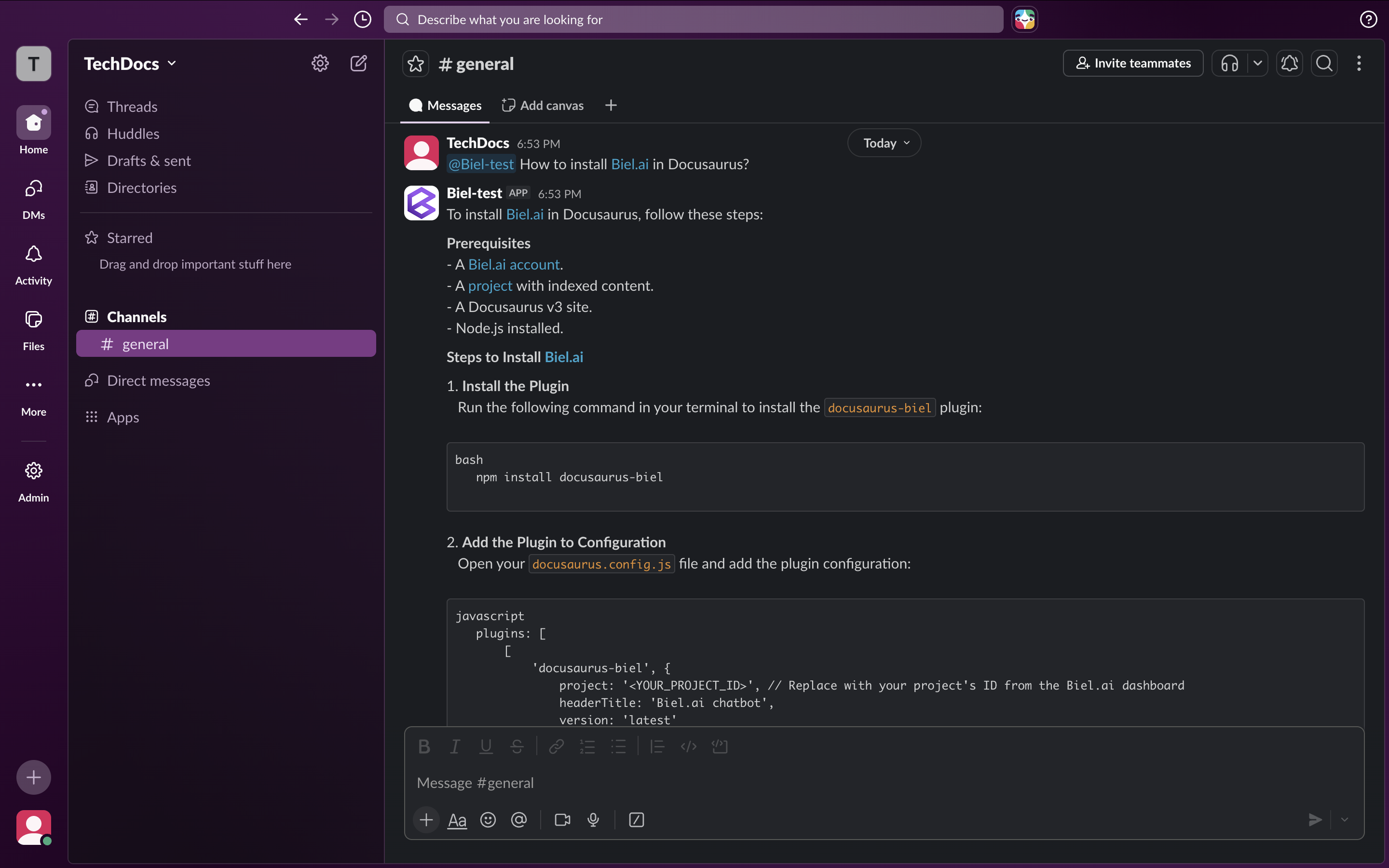 Slack Integration