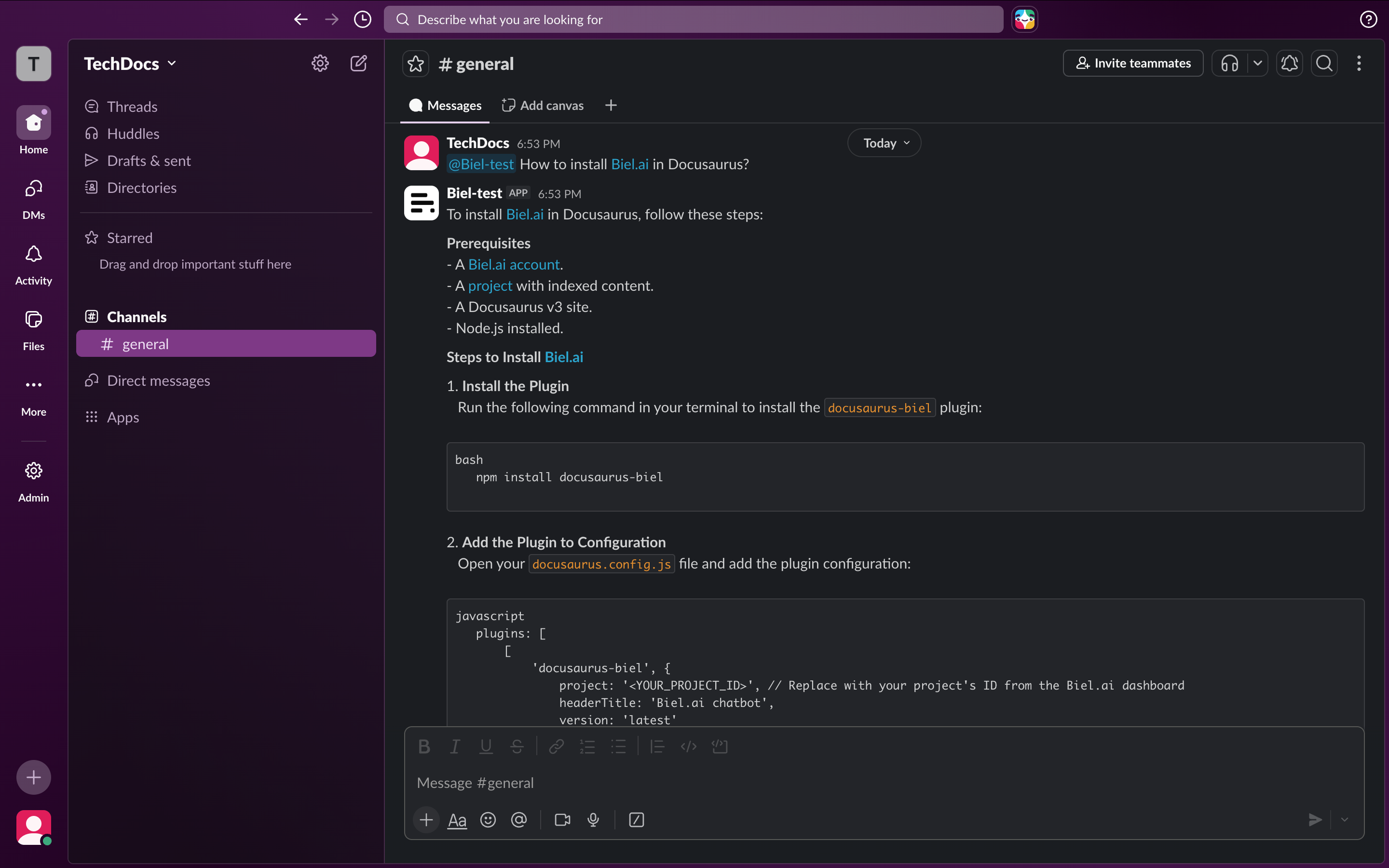 Slack Integration